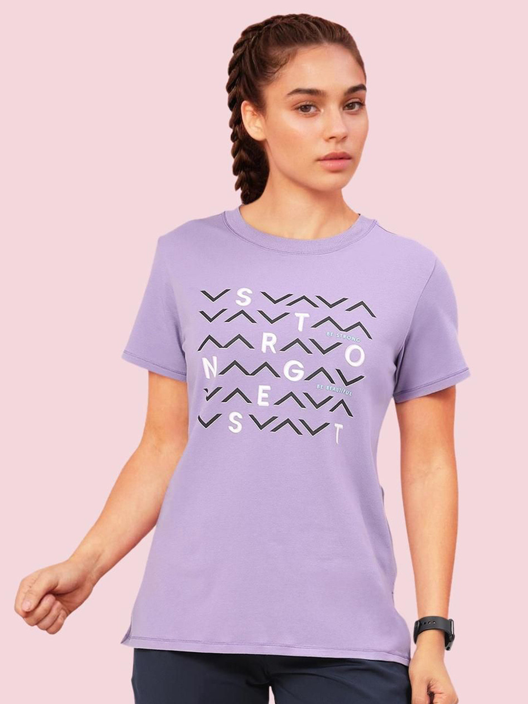 

Enamor Women Printed Antimicrobial T-shirt, White