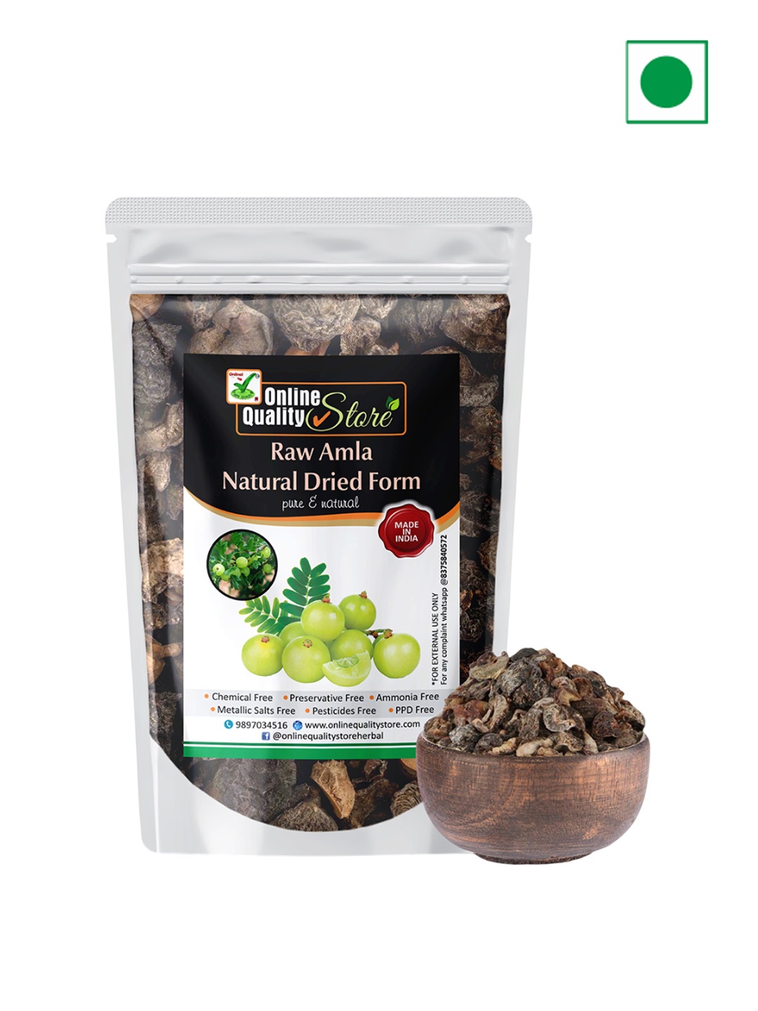 

Online Quality Store Raw Amla For Hair Growth - 400 g, Brown