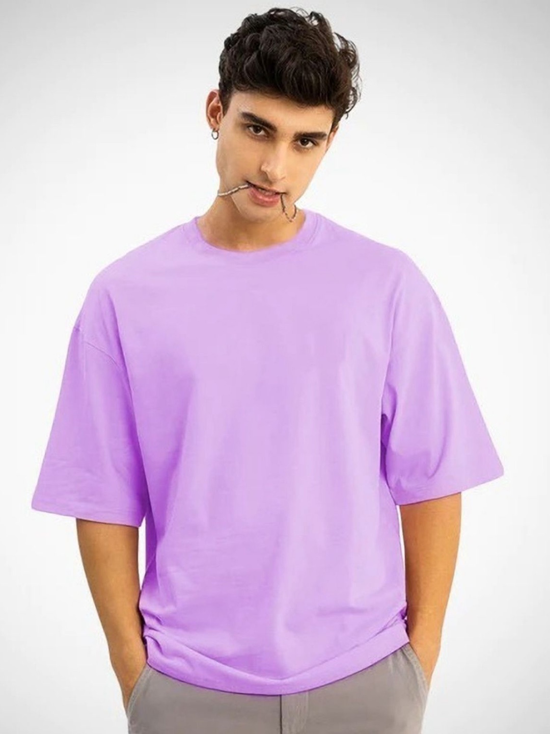 

DEEPMAYRA COLLECTION Men T-shirt, Lavender