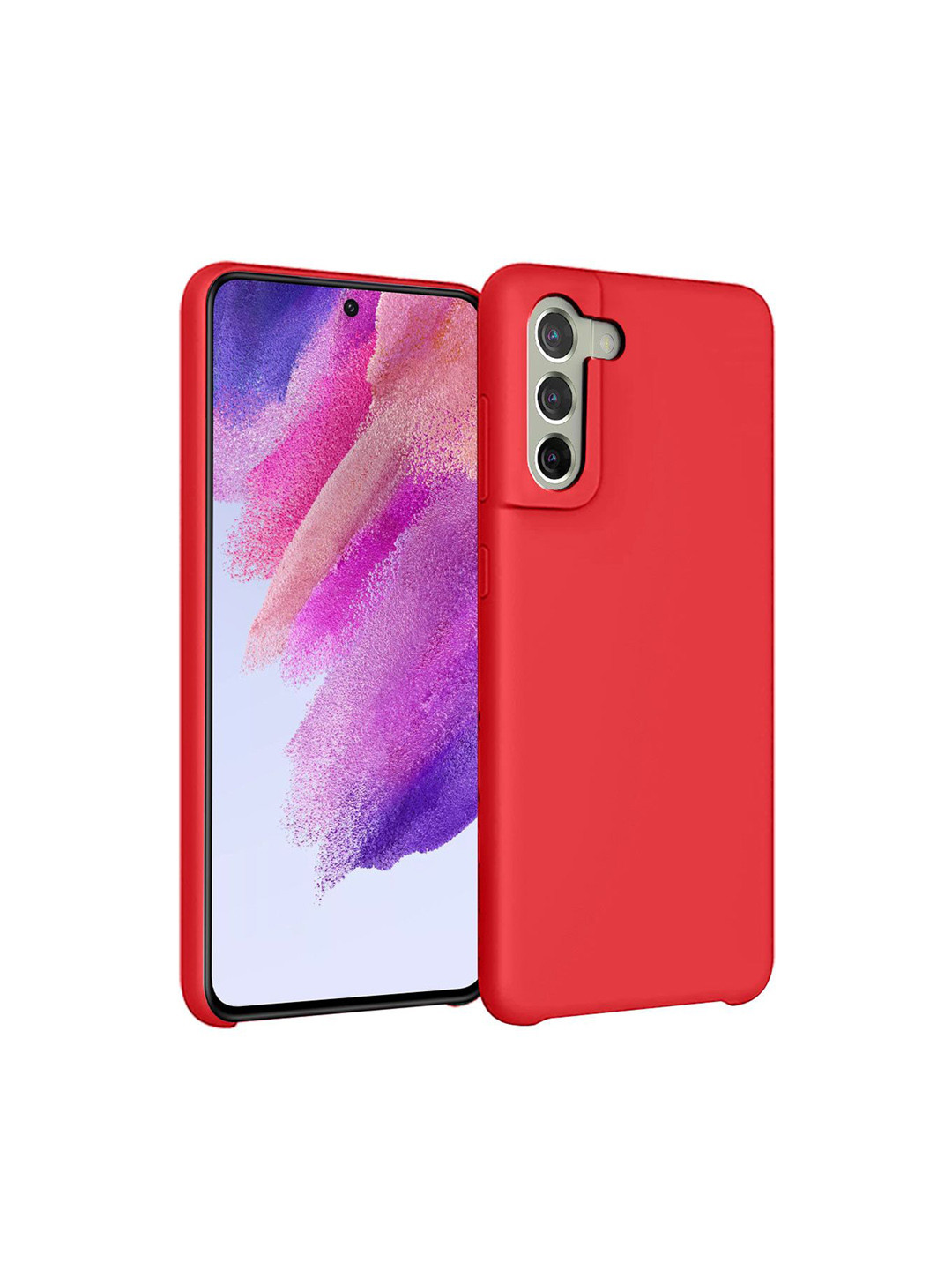 

LIRAMARK Liquid Silicone Soft Samsung Galaxy S21 FE Back Case, Red