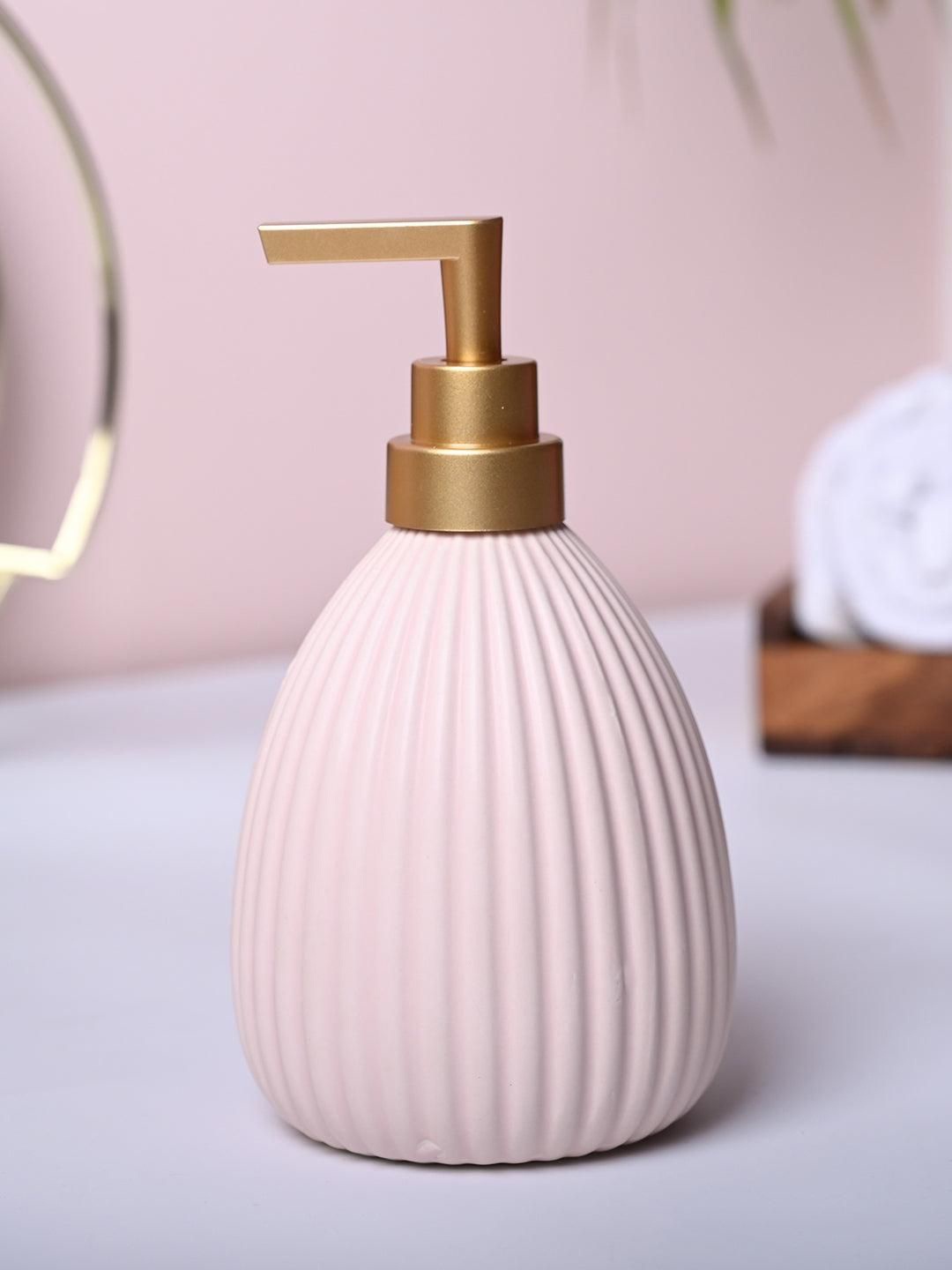 

MARKET99 Pink Striped Ceramic Soap Dispenser