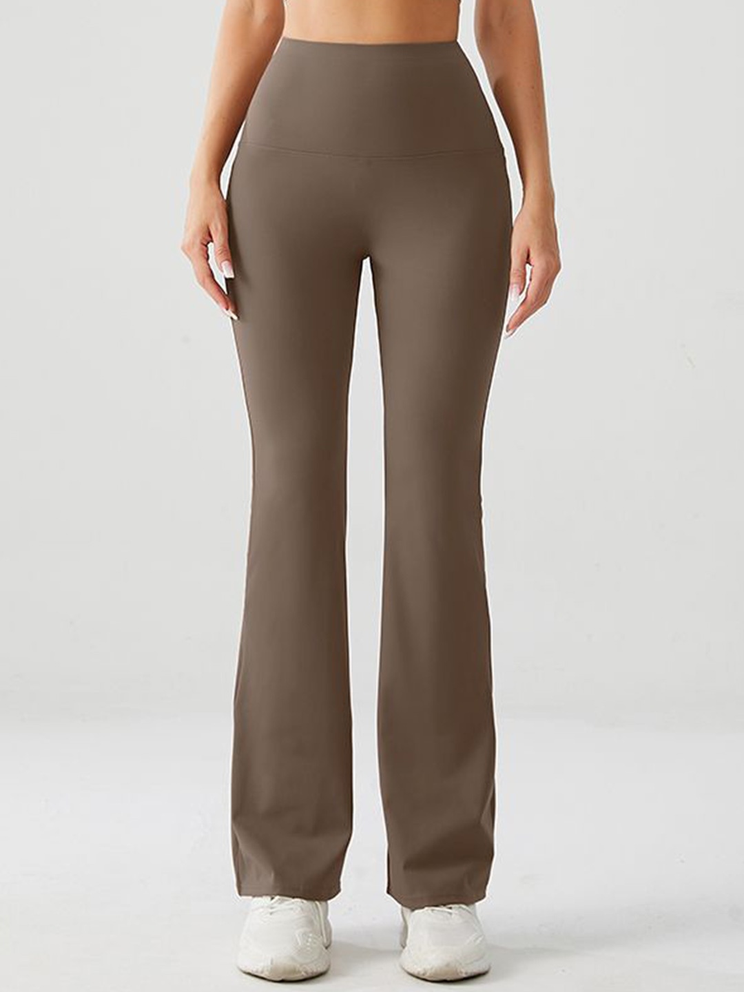 

XFyt High Rise Flare Yoga Tights, Taupe