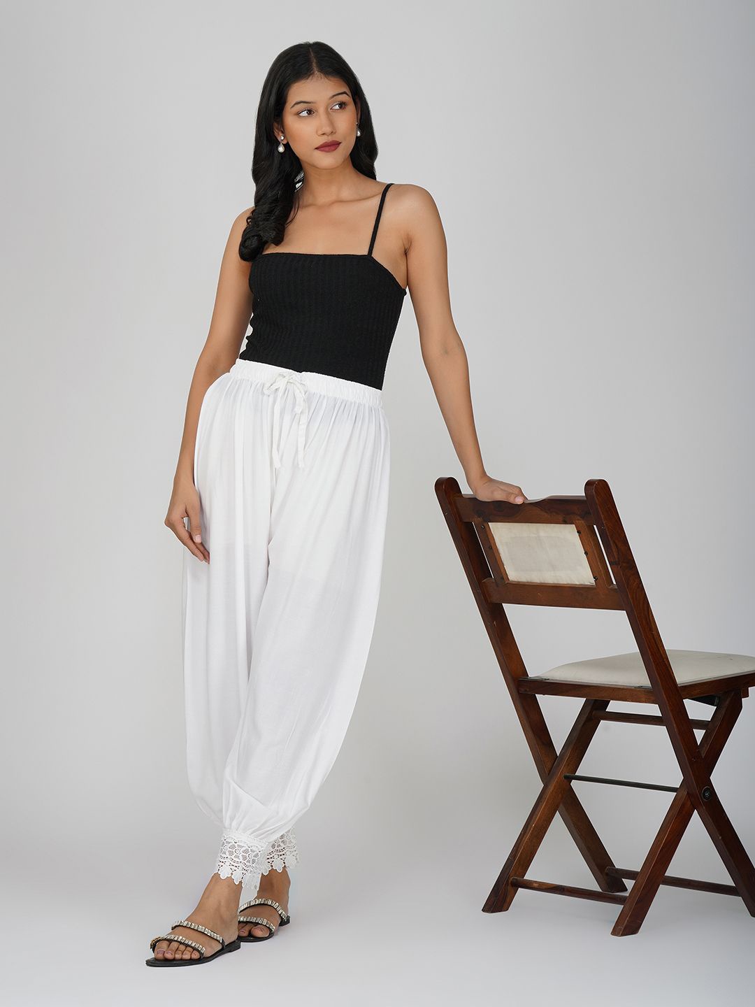 

Charitra Cotton Mid-Rise Patiala, White