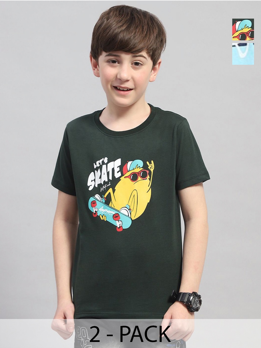 

Monte Carlo Boys Printed T-shirt, Green