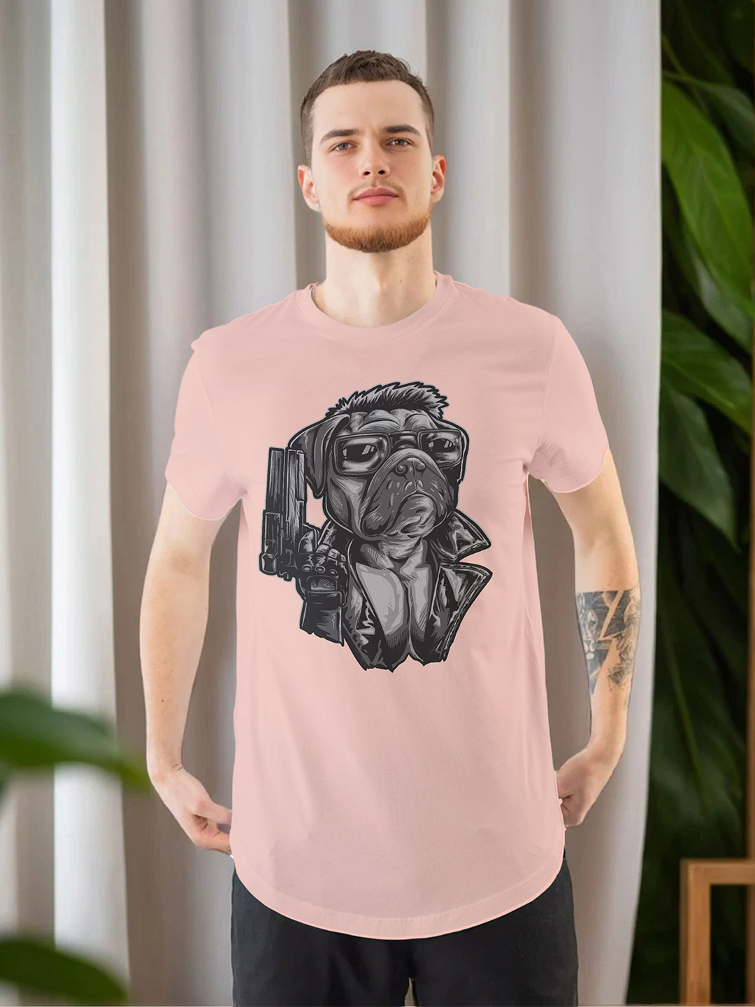 

Moda Rapido Men Printed T-shirt, Peach