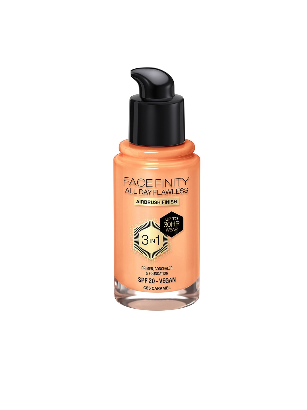

Max Factor Facefinity All Day Flawless 3-in-1 Vegan Foundation SPF20 30ml - Caramel C85, Beige