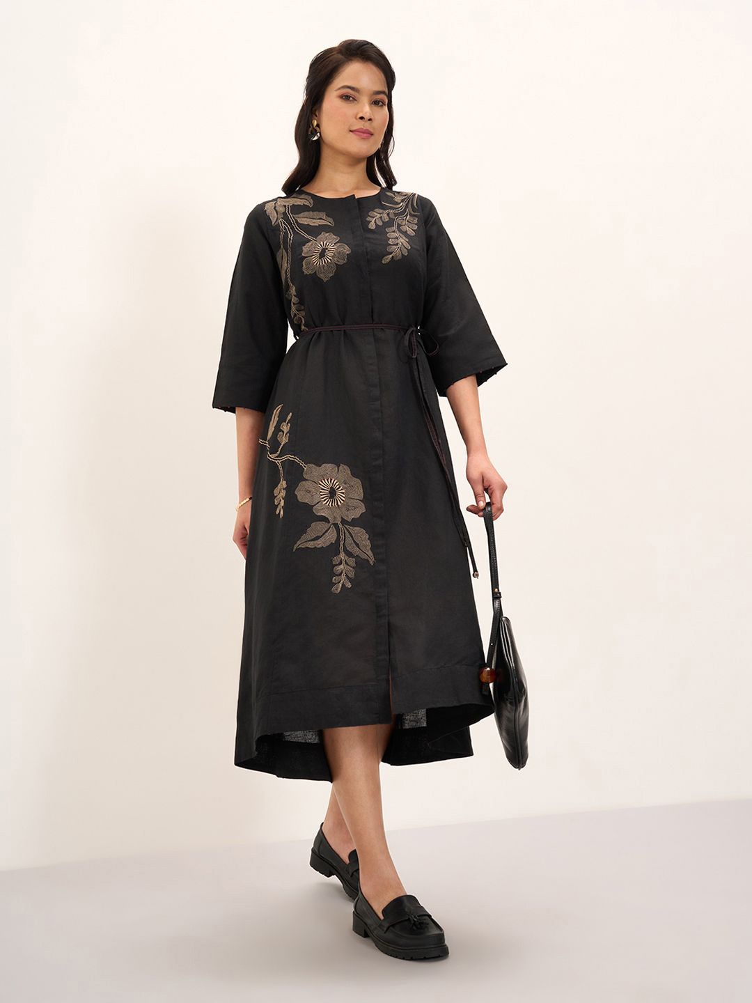 

Marigold Lane Floral Fit & Flare Midi Dress, Black