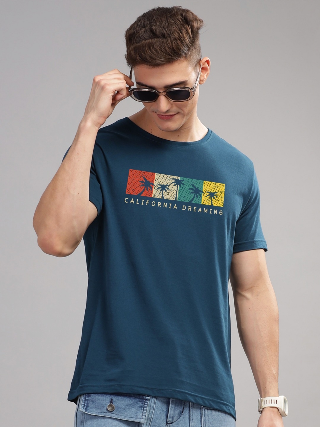

ADRO Men Printed T-shirt, Teal