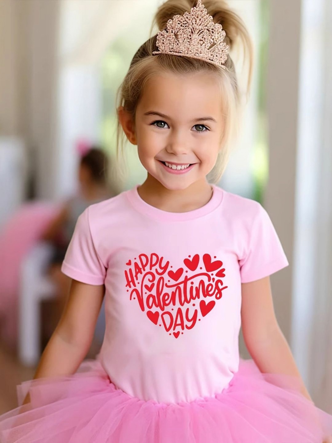

YK Girls High Neck Extended Sleeves T-shirt, Pink
