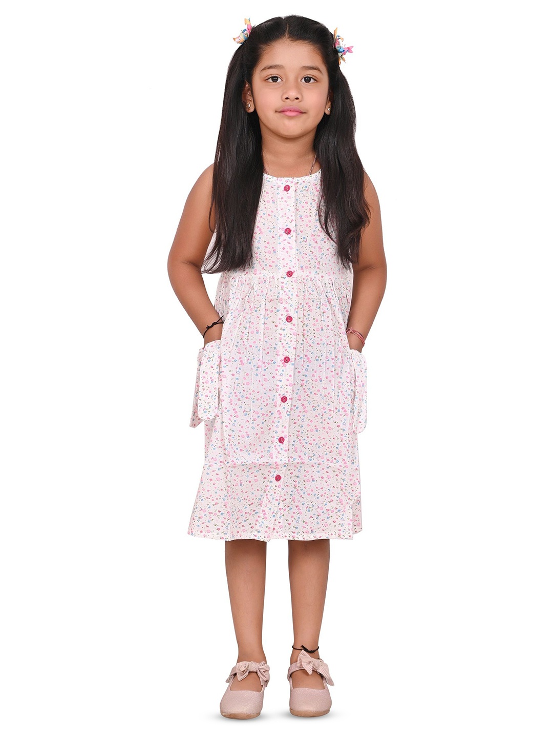 

Billion Polka Dot Print A-Line Dress, Pink
