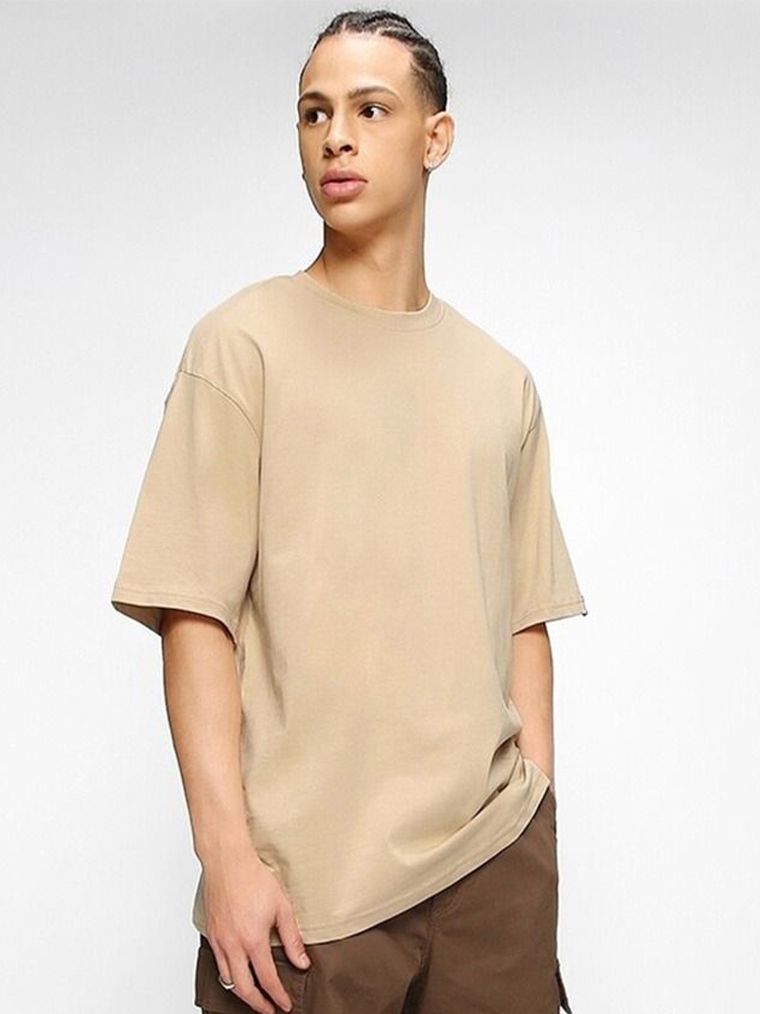 

Crazymonk Men Pockets T-shirt, Beige