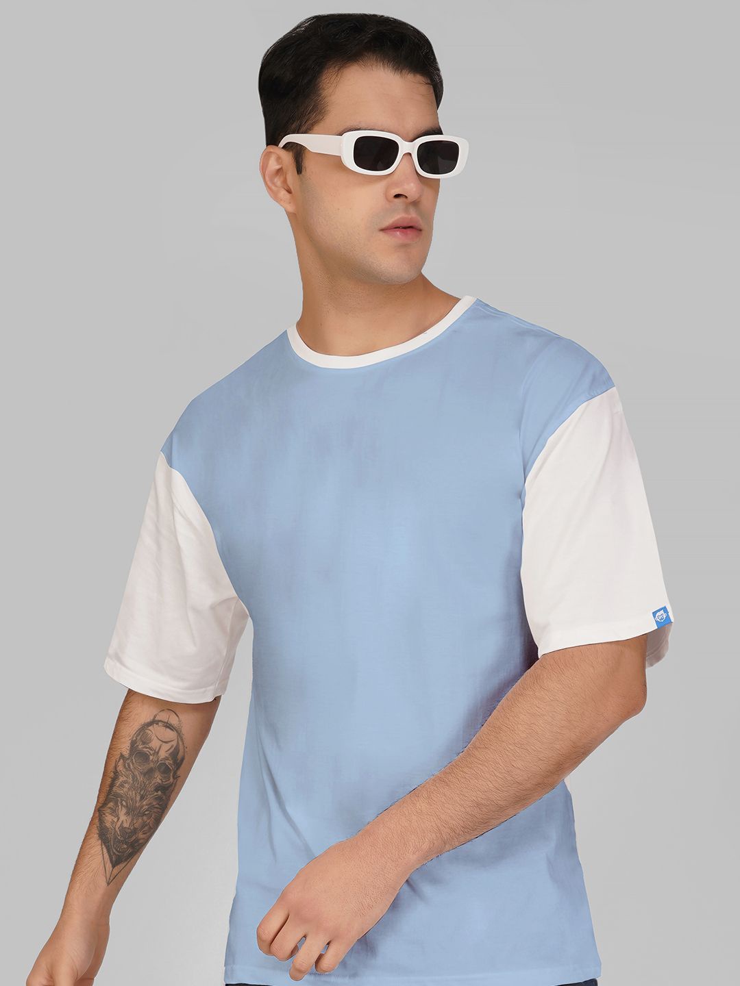 

Crazymonk Men Extended Sleeves Raw Edge T-shirt, Multi
