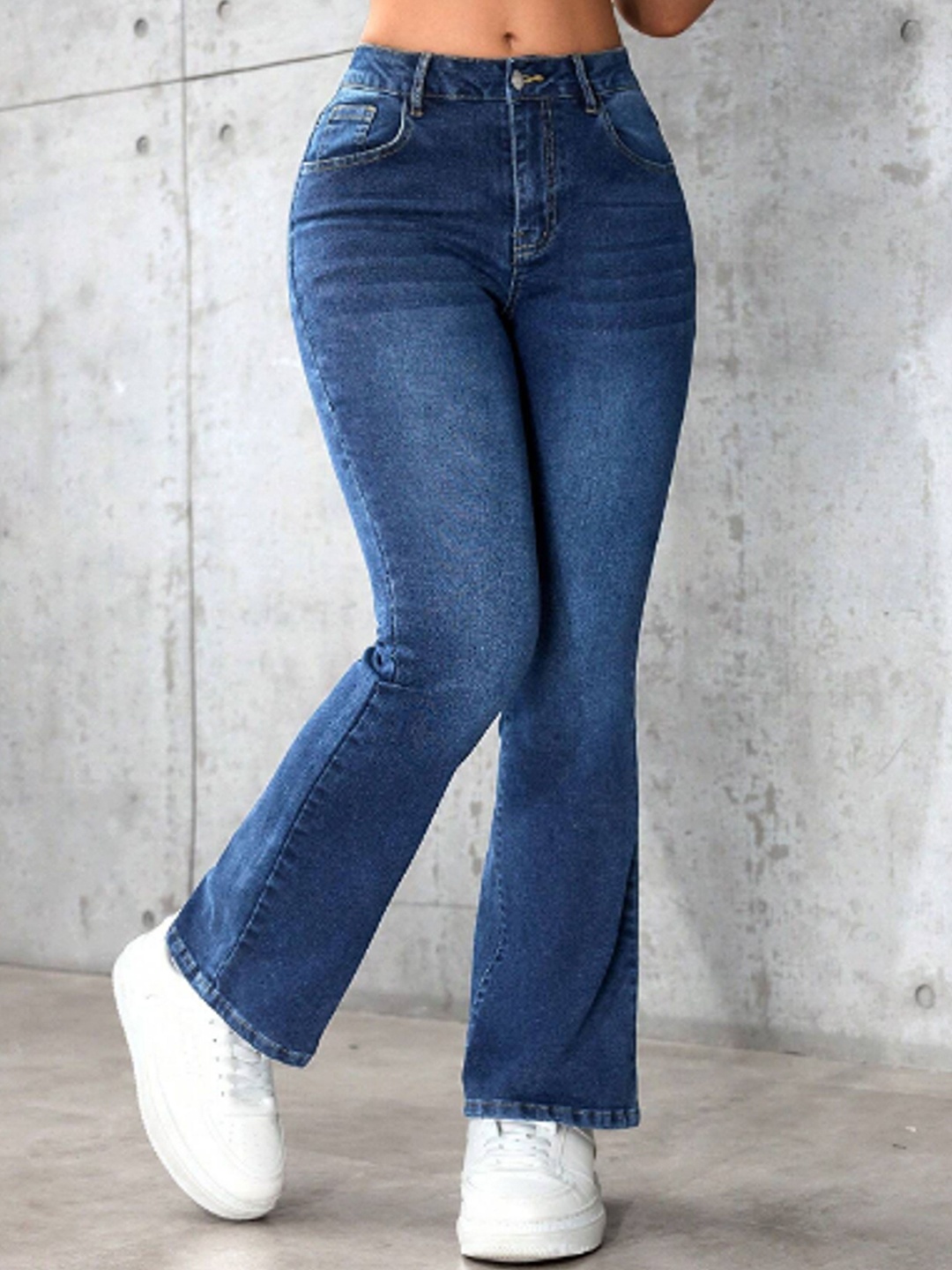 

BAESD Women Comfort Bootcut Light Fade Stretchable Jeans, Blue