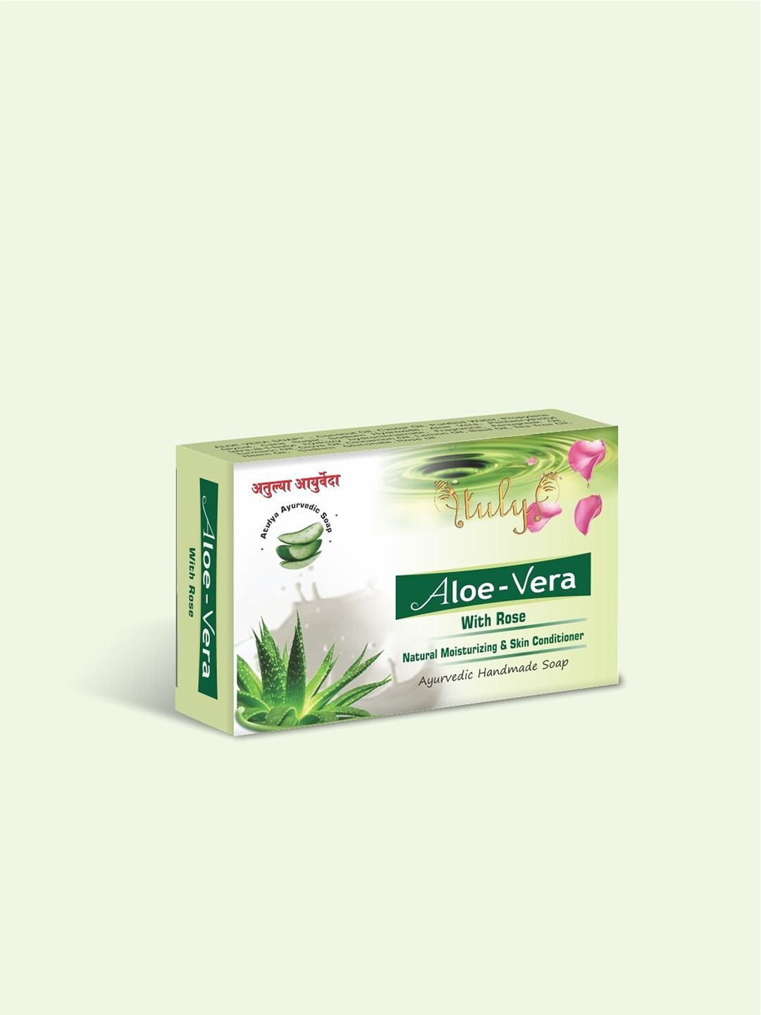 

Atulya Medilink Unisex Aloevera With Rose Ayurvedic Soap - 100 g, Green