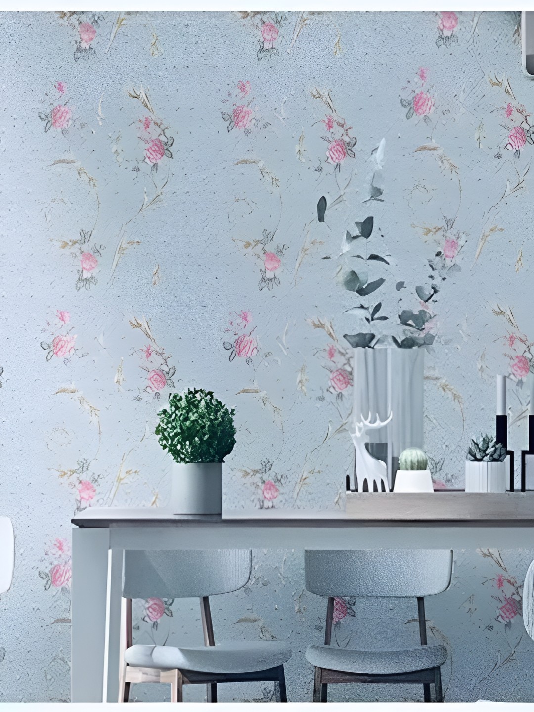 

HOMEMATES Blue & Pink Printed Waterproof Wall Sticker