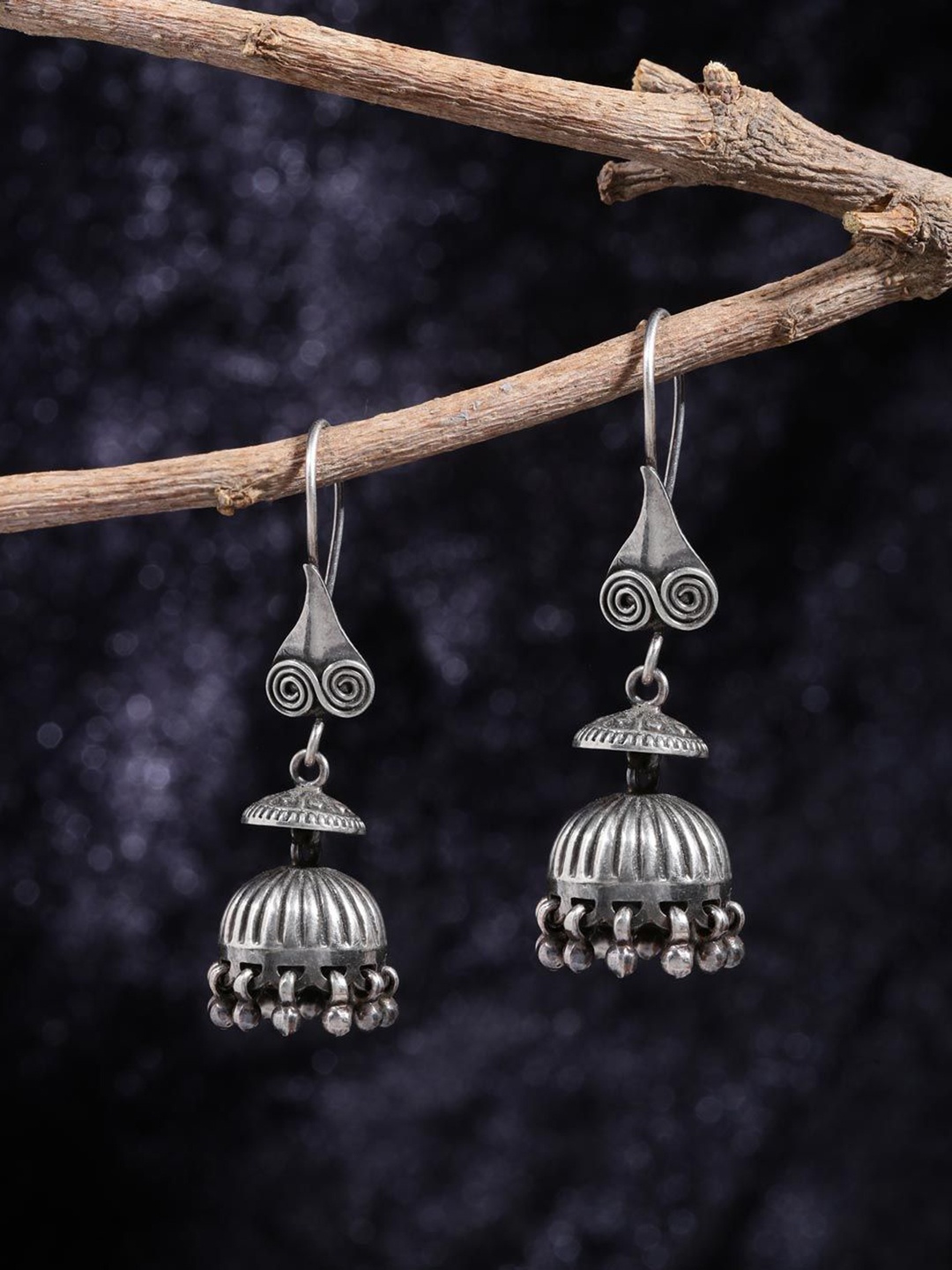 

Fabindia Contemporary Jhumkas Earrings, Silver