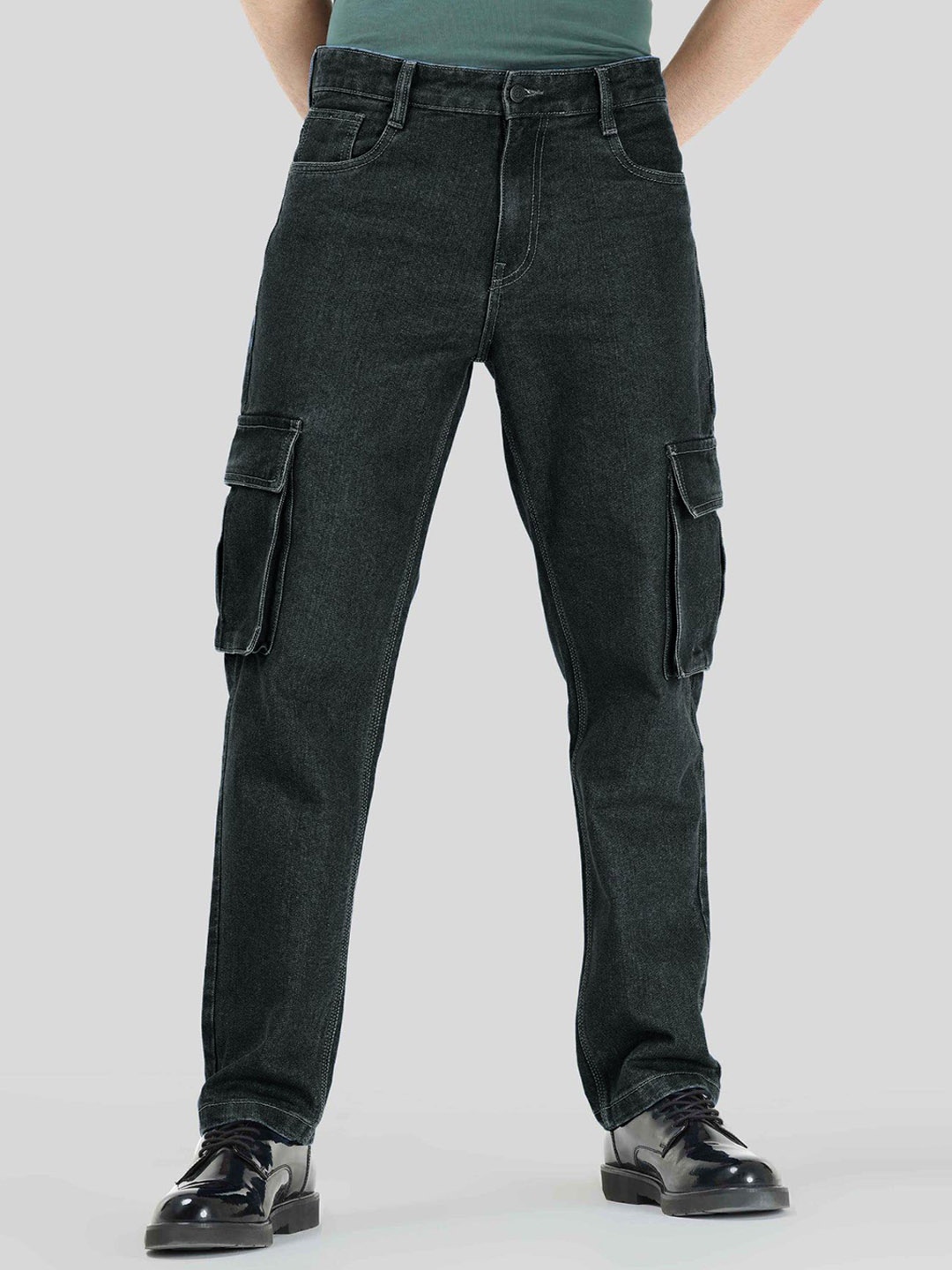 

fineblu Men Slim Fit Stretchable Jeans, Charcoal