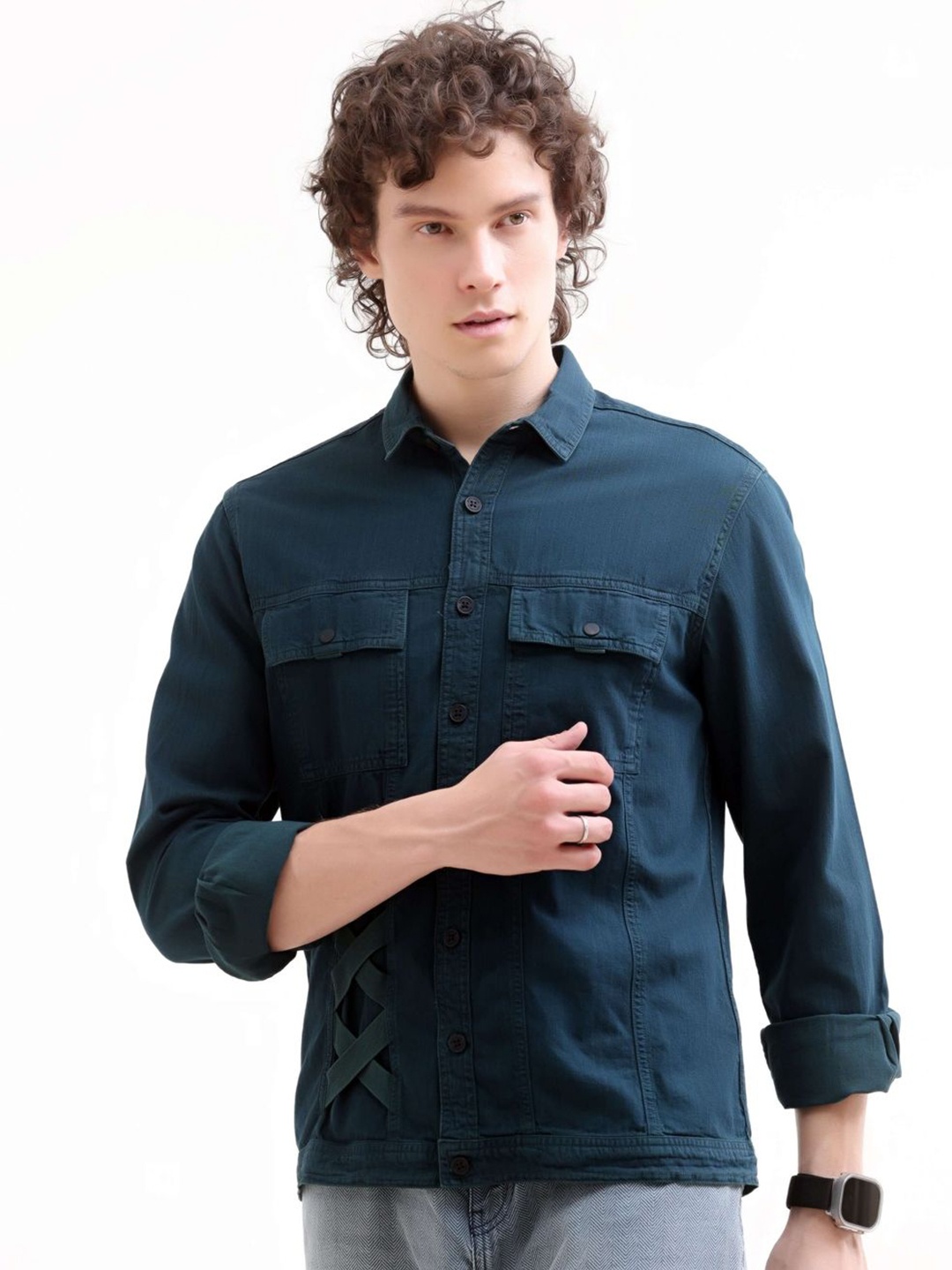 

Estilocus Men Standard Opaque Casual Shirt, Teal