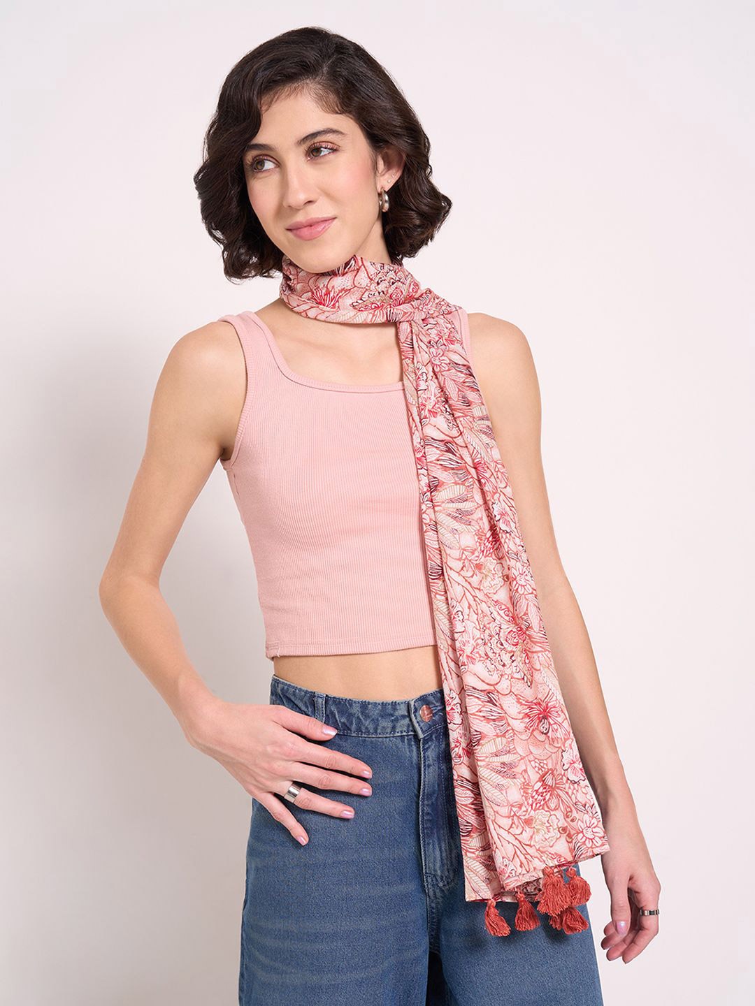 

Honey by Pantaloons Women Printed Scarf, Peach