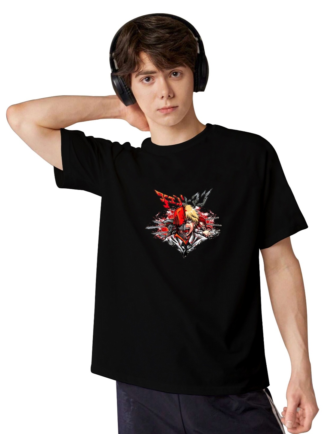

LOCAVESTIR Boys Printed T-shirt, Black