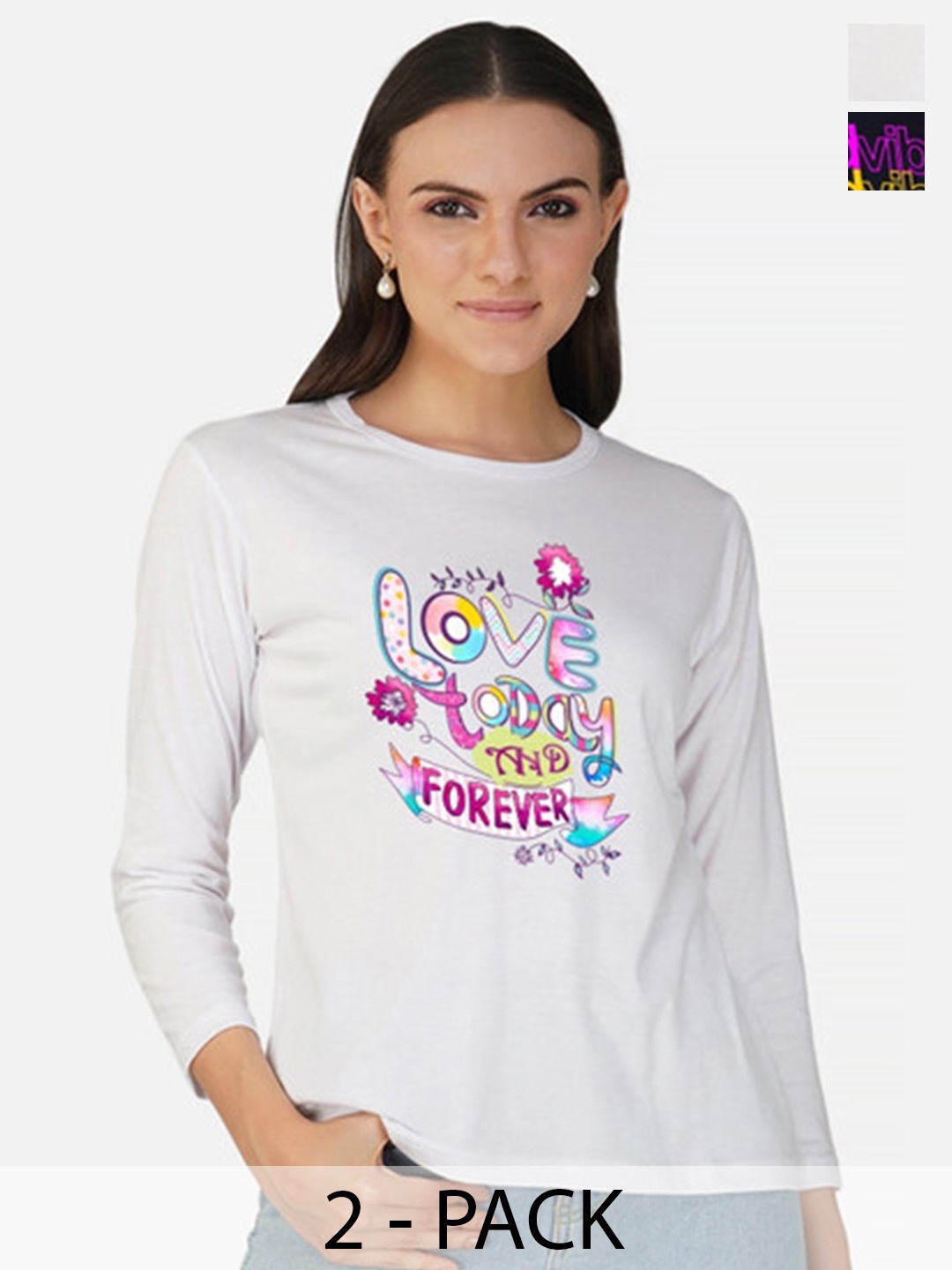 

Metronaut Women 2 Printed Bio Finish T-shirt, White
