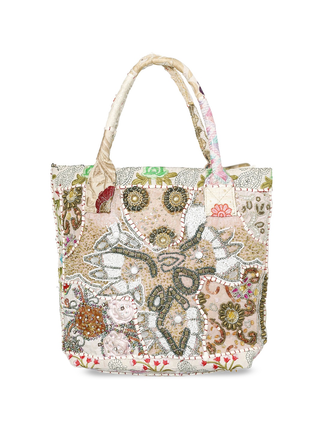 

HANDICRAFT PALACE Oversized Shopper Handheld Bag, White