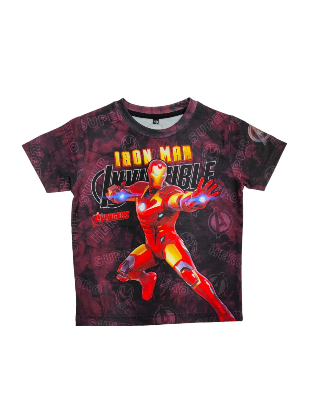 

BAESD Boys Iron Man Printed Applique T-shirt, Rust
