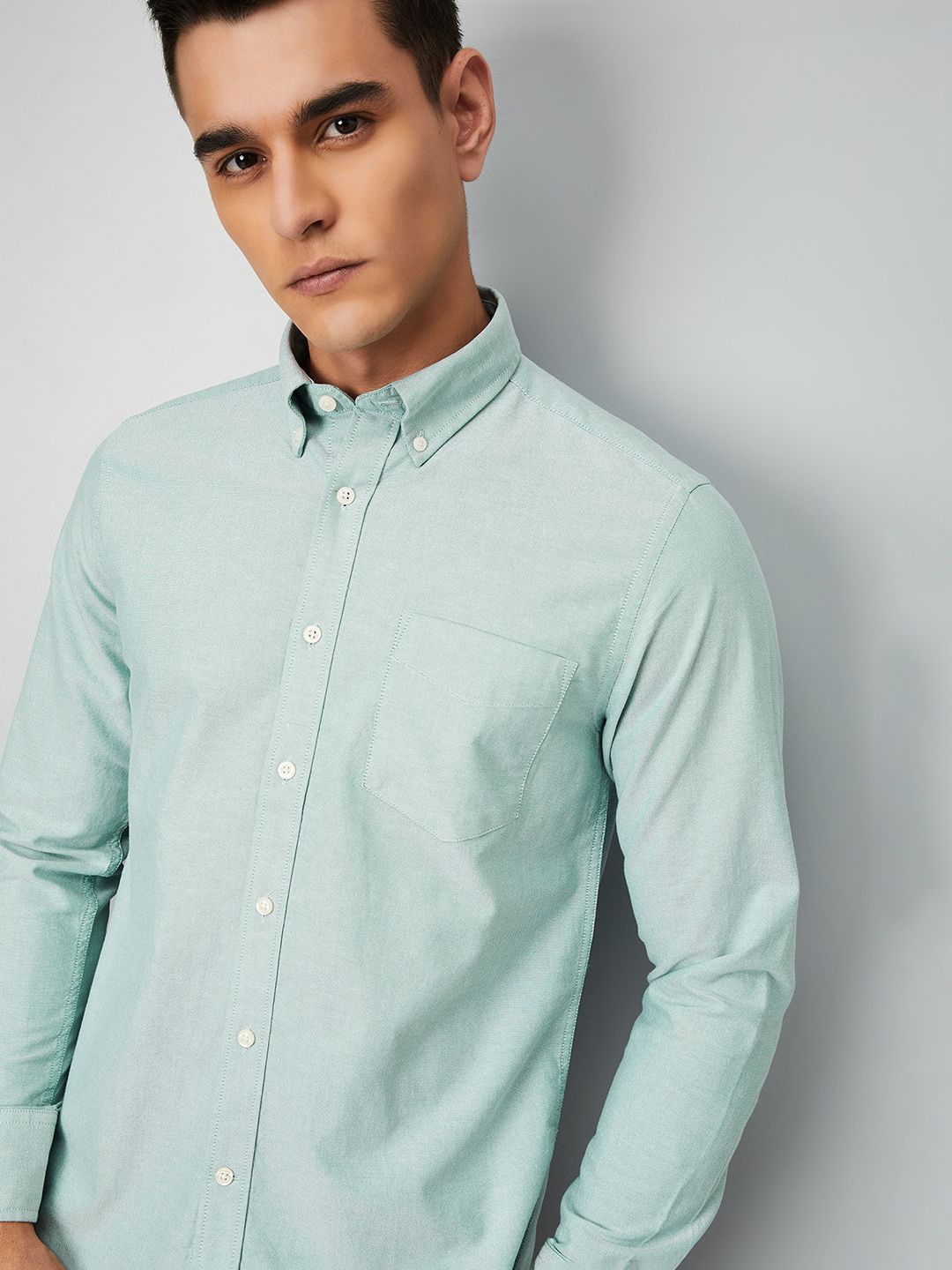 

max Men Opaque Casual Shirt, Green