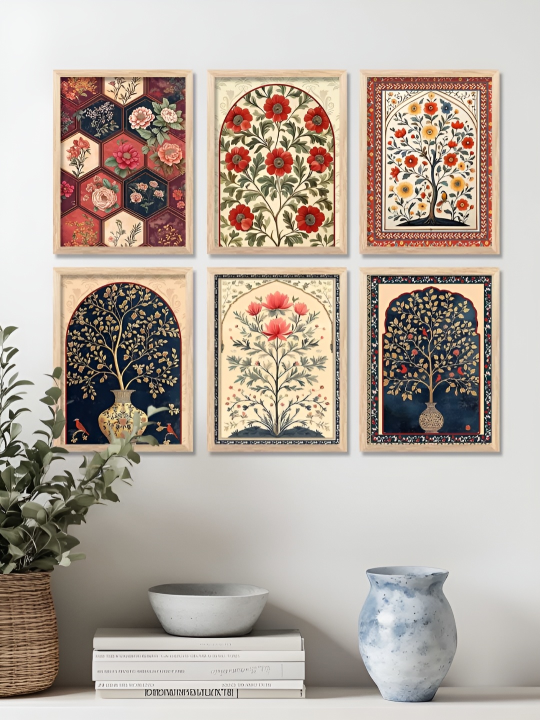 

Kotart Brown & Red 6 and more Piece Wood Floral and Botanical Wall Paintings