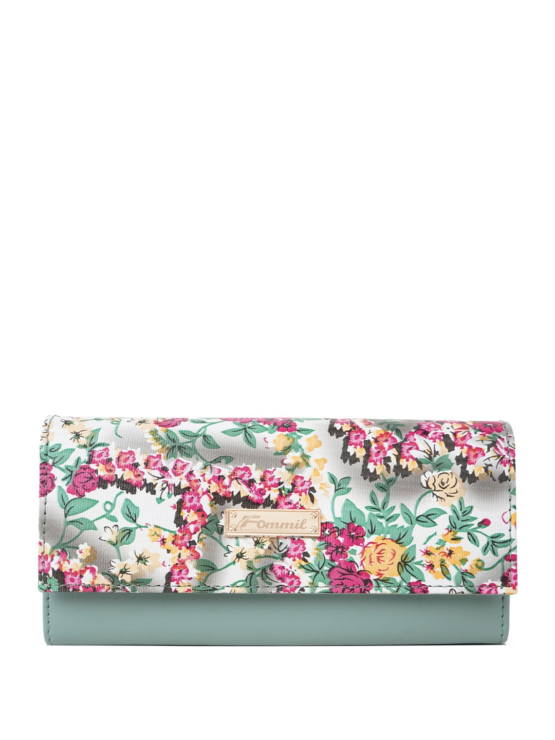 

FOMMIL Floral Printed Two Fold Wallet, Green