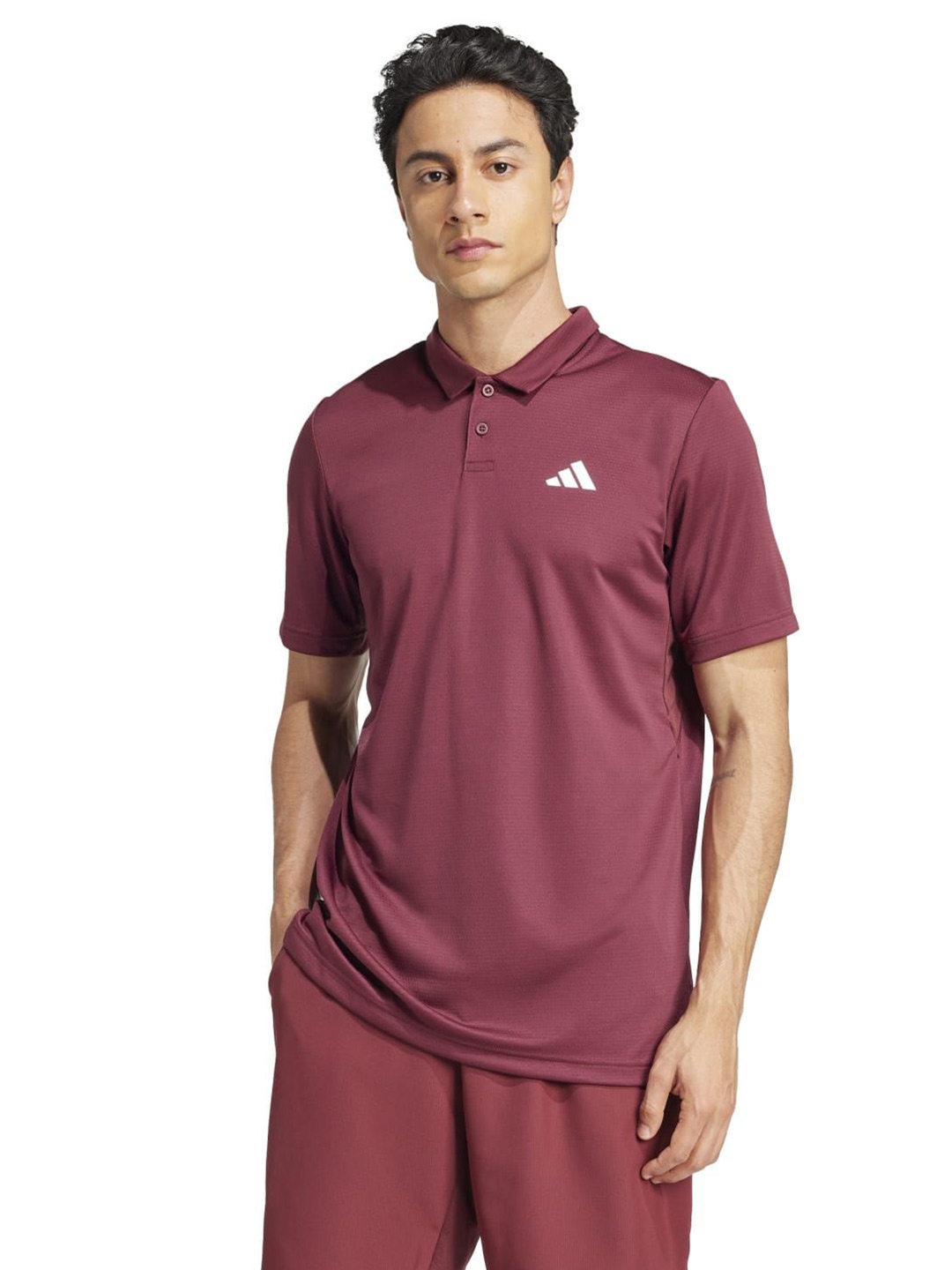 

ADIDAS Clima Brand Logo Printed Polo Collar T-Shirt, Red