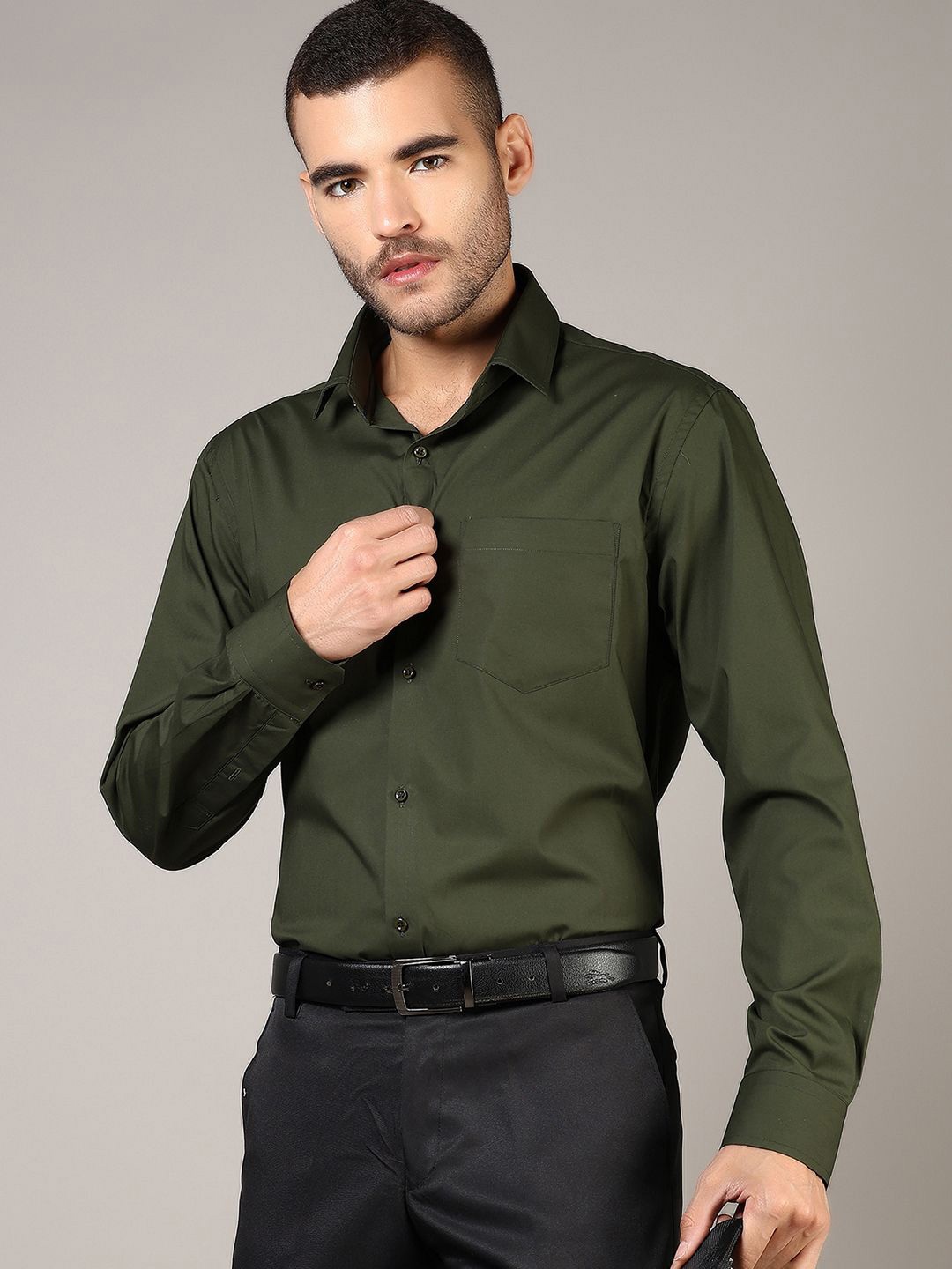 

J White by Vmart Men Opaque Casual Shirt, Green