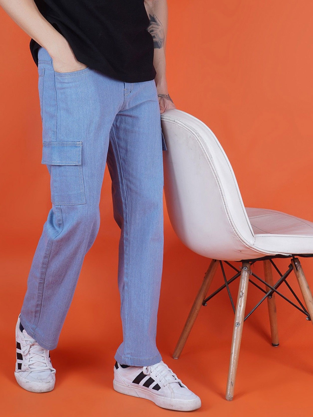 

Moda Rapido Classic Low Distress Jeans, Blue
