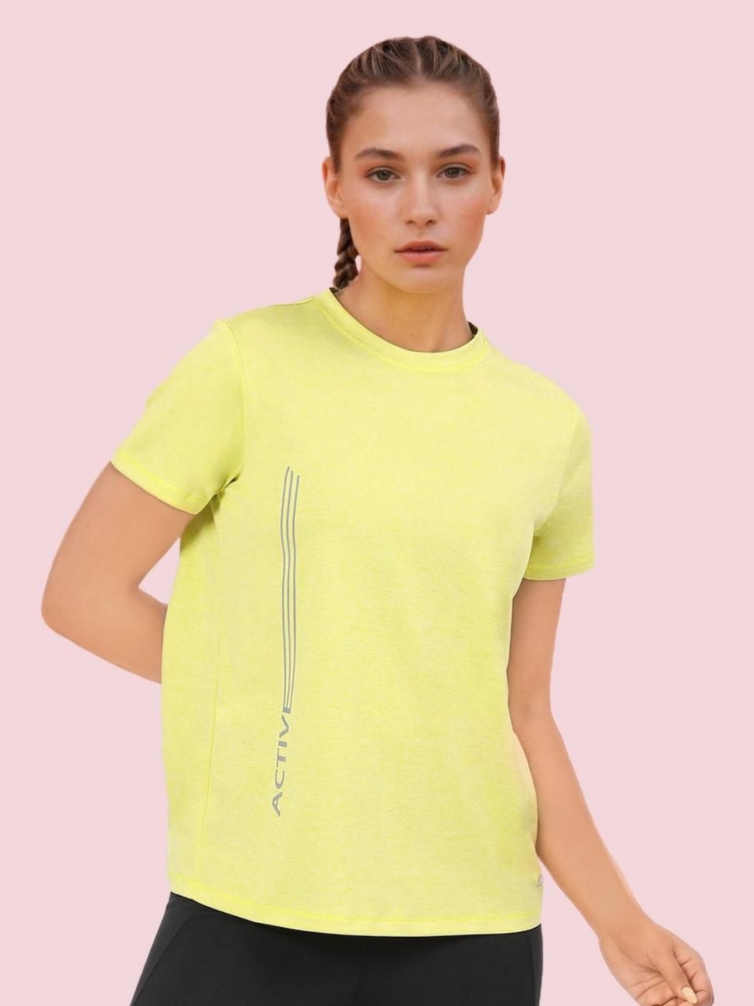 

Enamor Women Extended Sleeves Antimicrobial Pockets T-shirt, Yellow