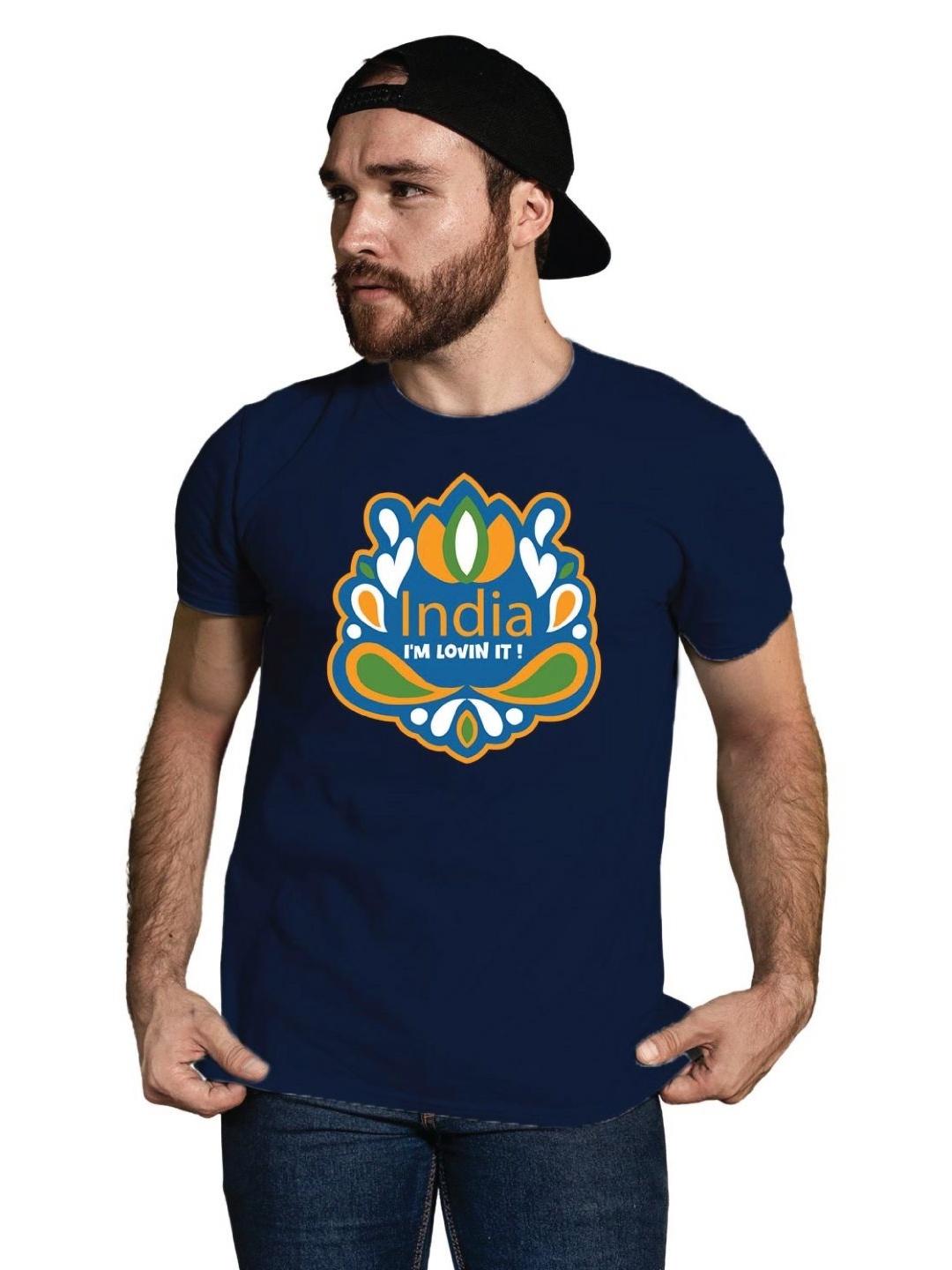 

Tantra Men Sports Printed T-shirt, Navy blue