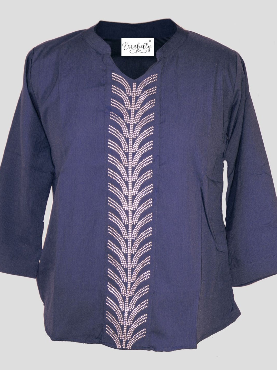 

Errabelly Flared Sleeve Cotton Top, Blue