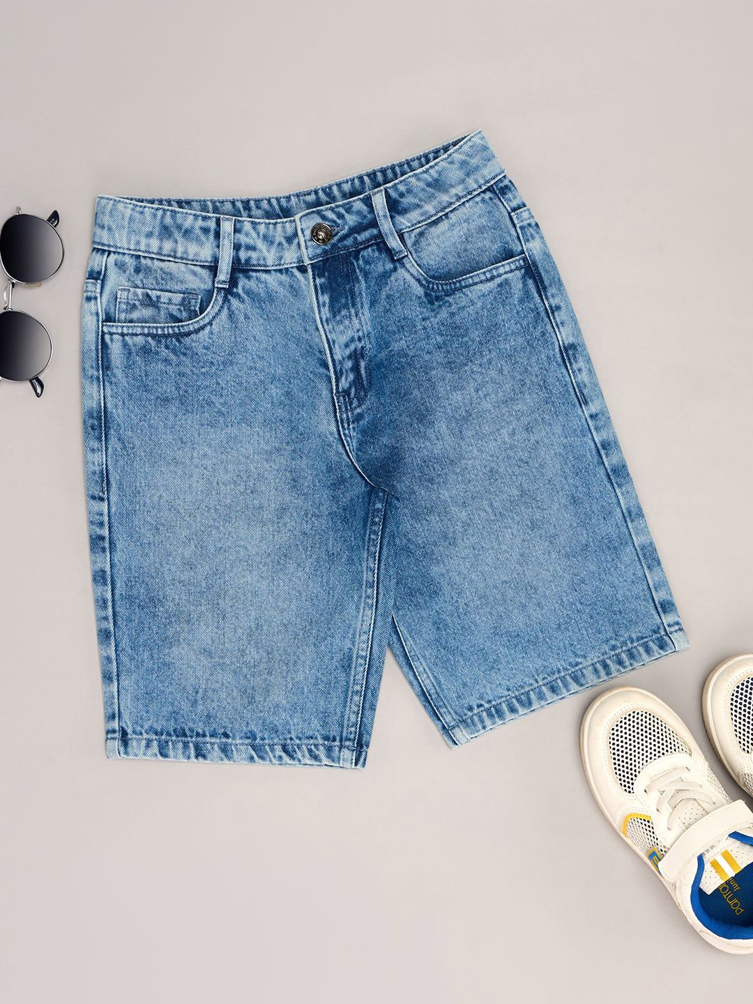 

Pantaloons Junior Boys Washed Denim Shorts, Blue