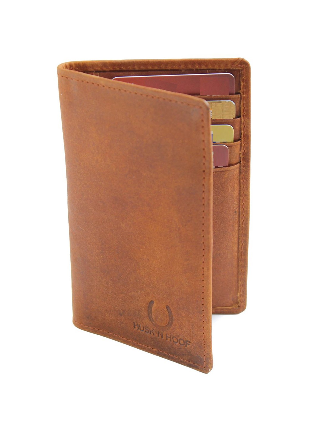 

Husk N Hoof Men Leather Card Holder, Brown