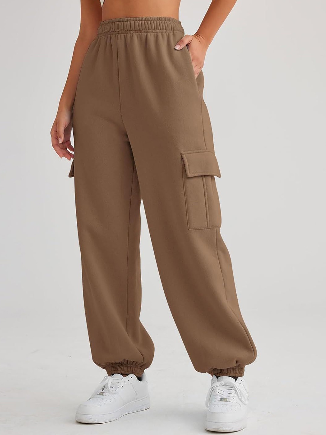 

Q-rious Women Loose Fit Joggers Trousers, Brown