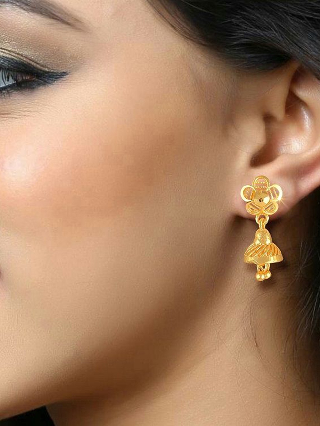 

DIVASTRI Contemporary Jhumkas Earrings, Gold