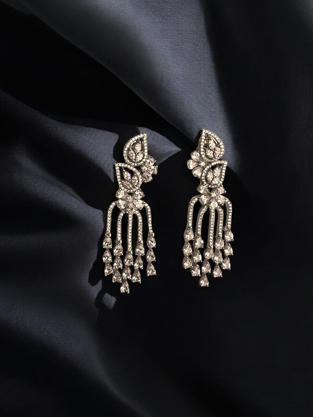 

VOGUE BY RITU Contemporary Drop Earrings, Silver
