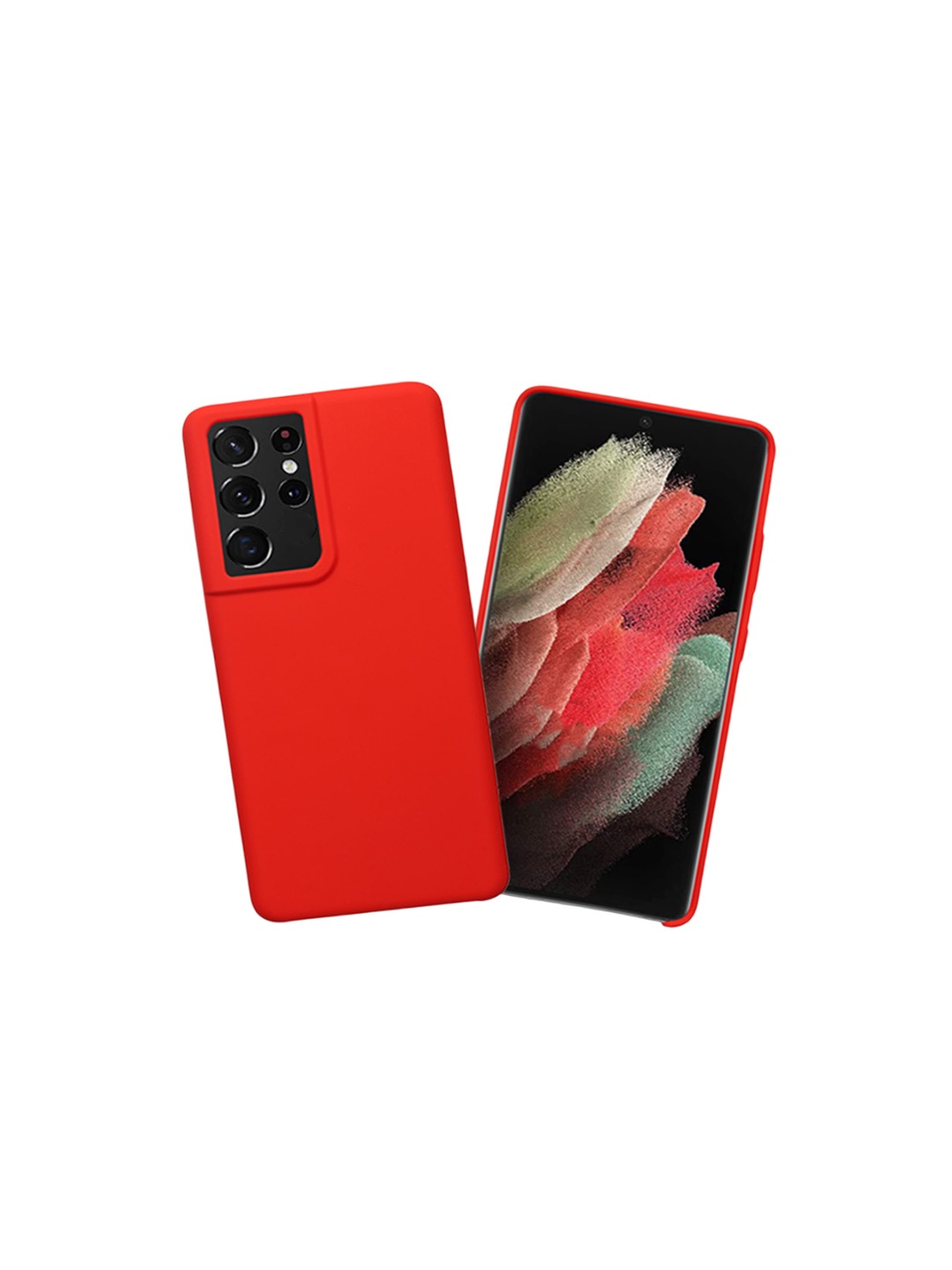 

LIRAMARK Liquid Silicone Soft Samsung Galaxy S21 Ultra Back Case, Red