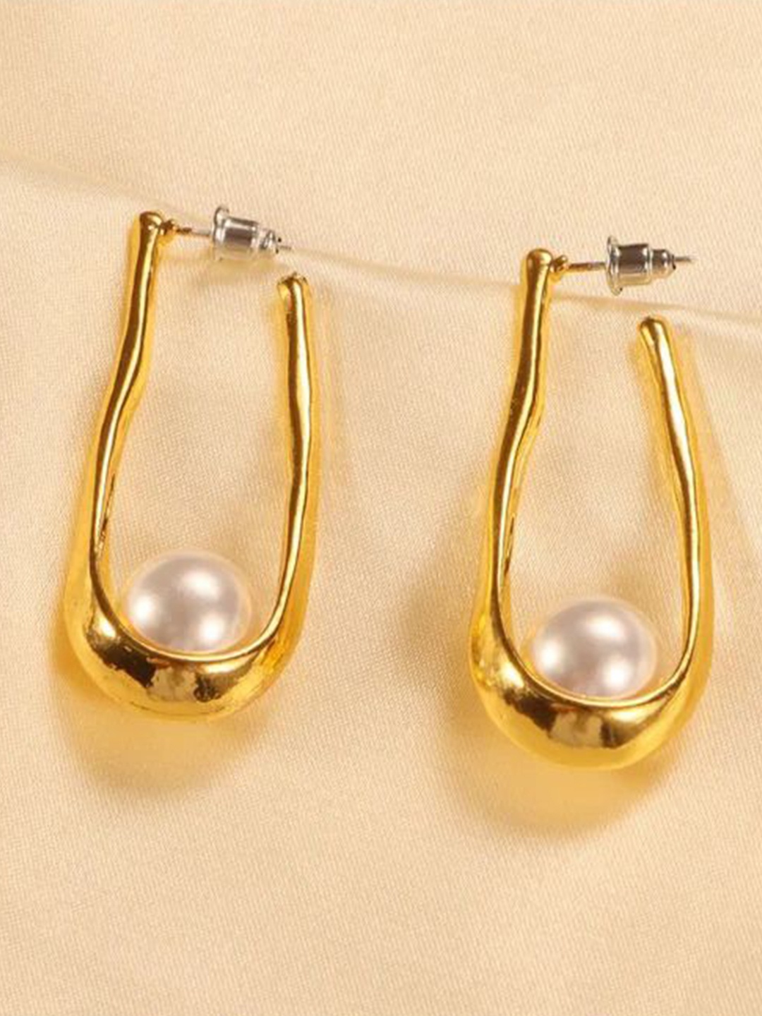 

DressBerry Circular Half Hoop Earrings, Gold