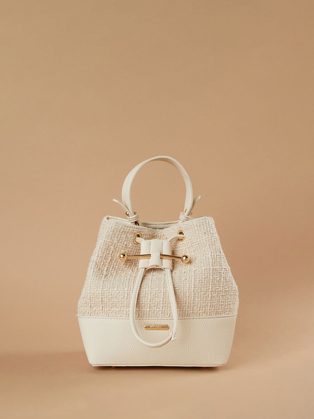 

Ginger by Lifestyle PU Bucket Handheld Bag, Off white