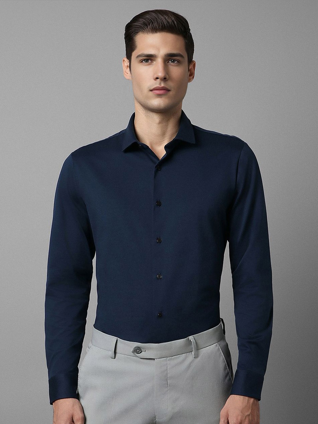 

Louis Philippe Men Slim Fit Formal Shirt, Navy blue