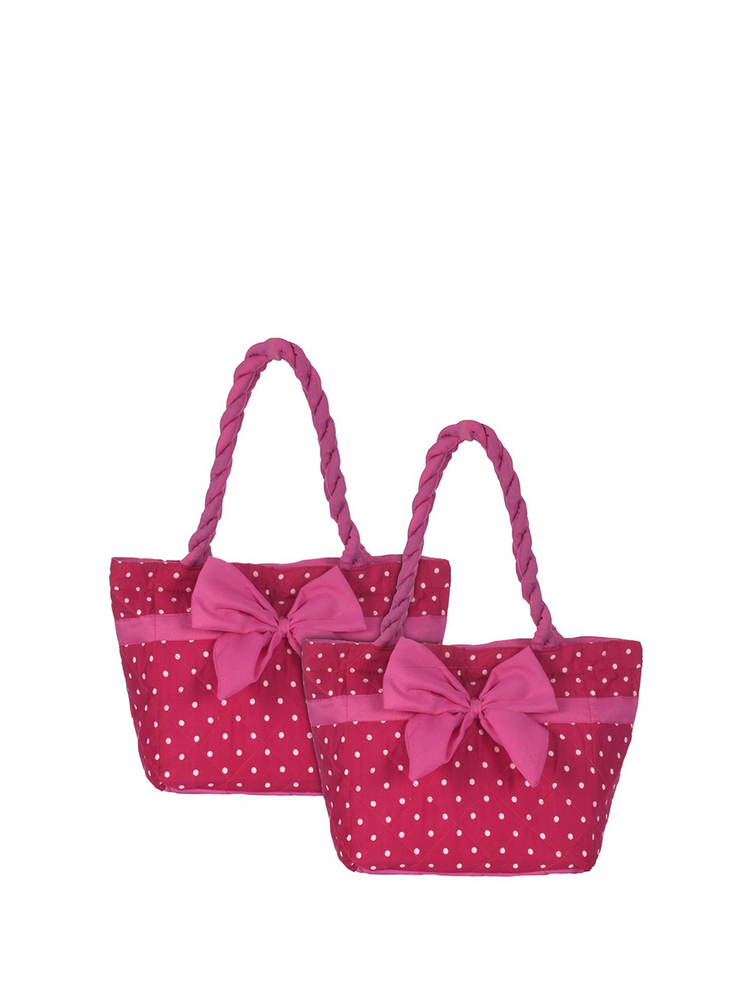 

Kuber Industries Floral Printed Shopper Tote Bag with Applique, Pink