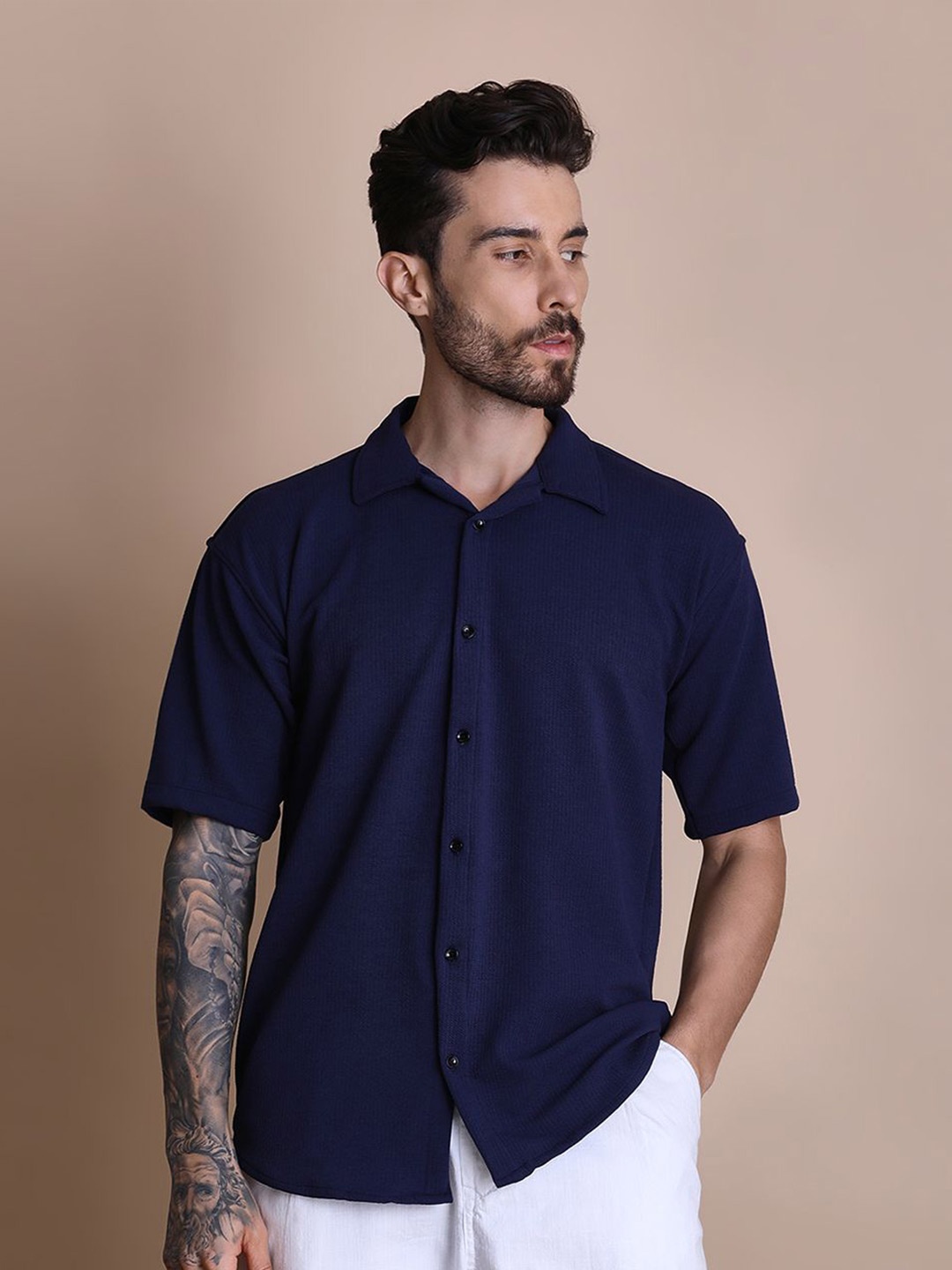 

Fesner Men Comfort Casual Shirt, Navy blue
