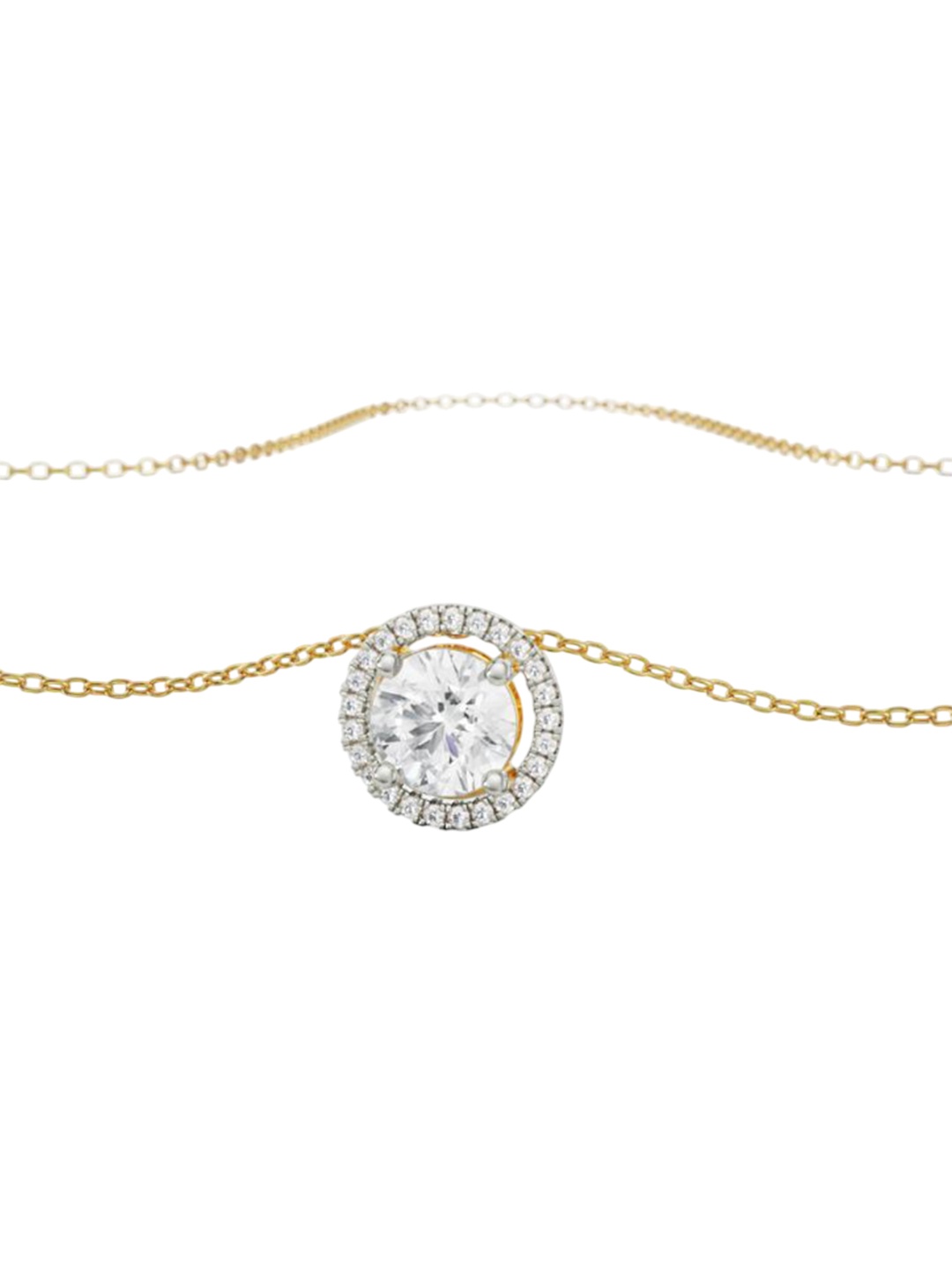 

Emori 2 CT Round Halo Glistening Lab Diamond Pendant, Gold