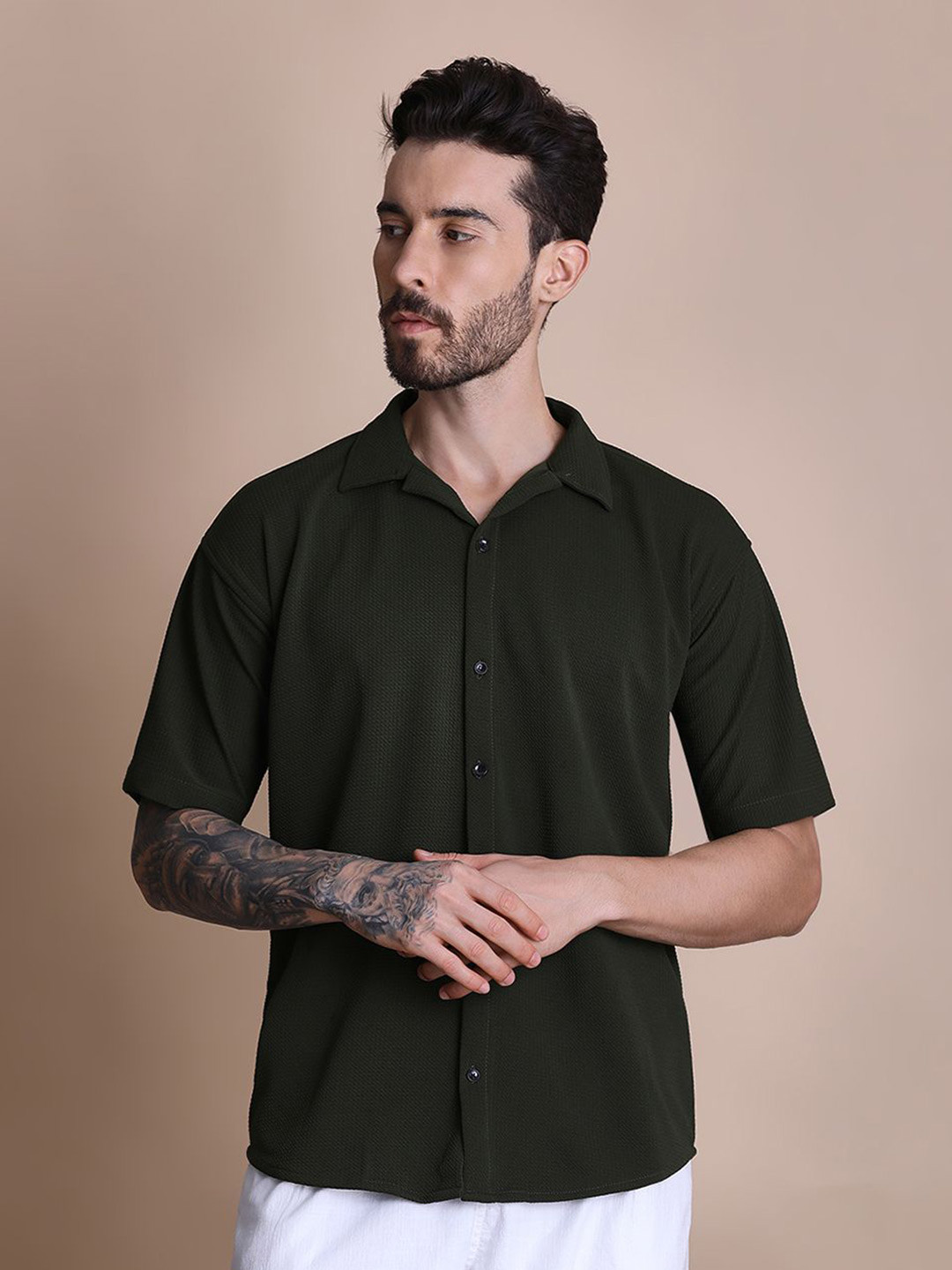 

Fesner Men Comfort Casual Shirt, Black