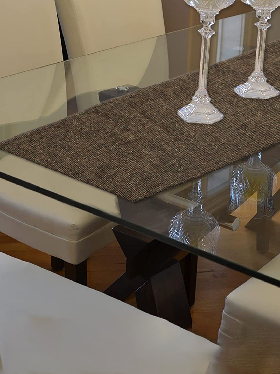 

Kuber Industries Brown Table Runner